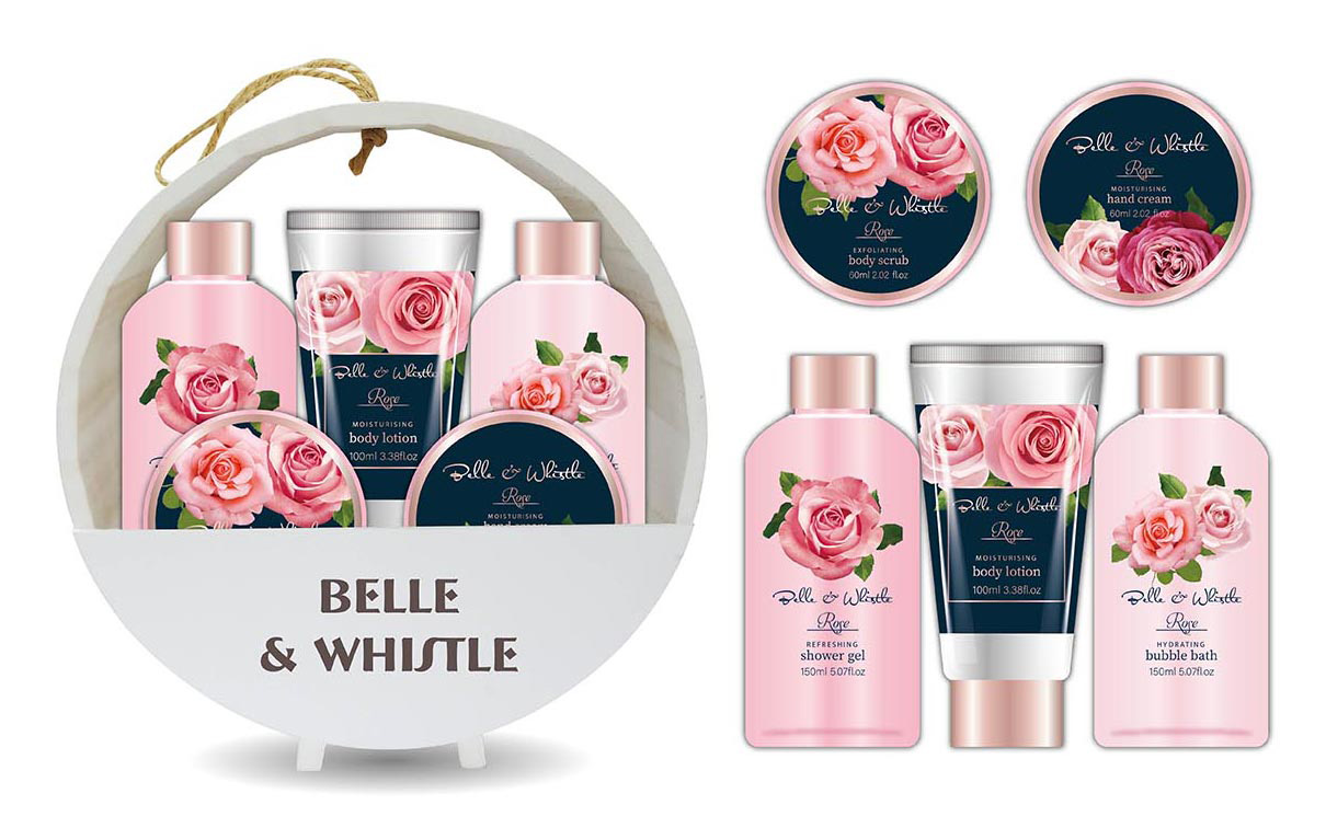 Belle&whistle spring 5li set white wood bath baske | Rossmann